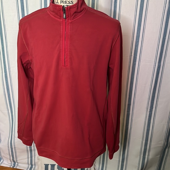Tommy Bahama Ben & Terry Half-Zip Sweatshirt Large Ptp 23” L29” Arm Hole 24” - Picture 7 of 14